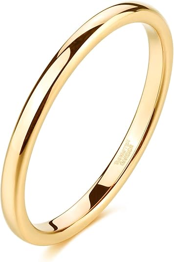 2mm Gold Classic Tungsten Carbide Ring