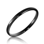 2mm Black tungsten ring on a white background