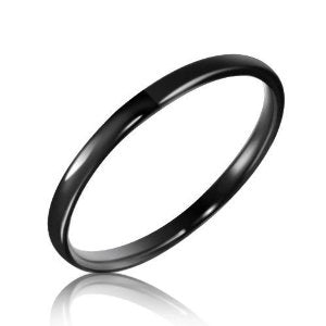 Soffi 2mm Black Domed Tungsten Ring