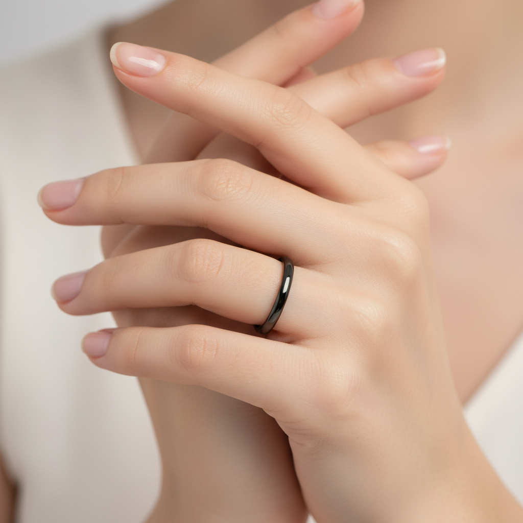 Soffi 2mm Black Domed Tungsten Ring
