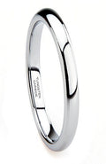 Silver ring with 'Tungsten' engraving on a white background