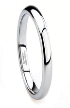 Silver ring with 'Tungsten' engraving on a white background