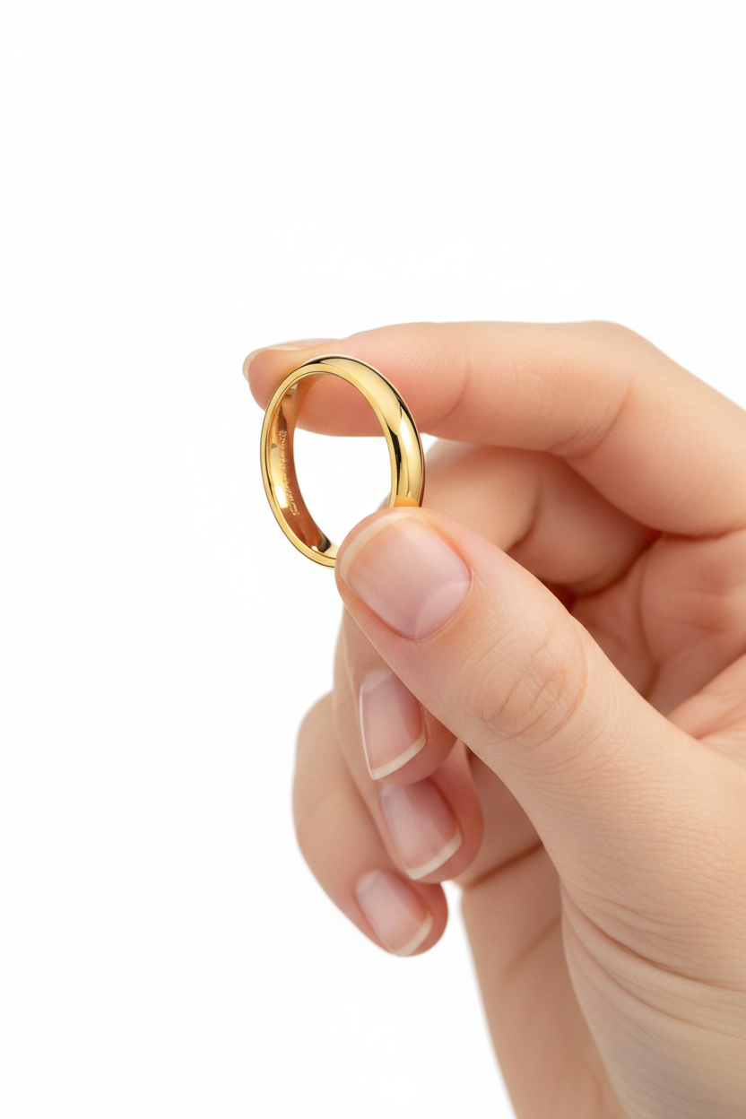 3mm Gold Tungsten Carbide Wedding Band