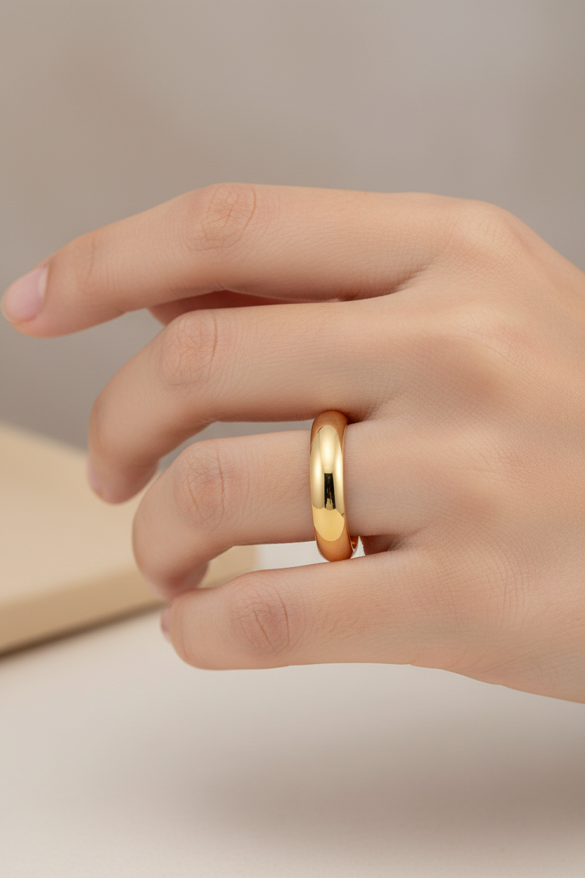 3mm Gold Tungsten Carbide Wedding Band