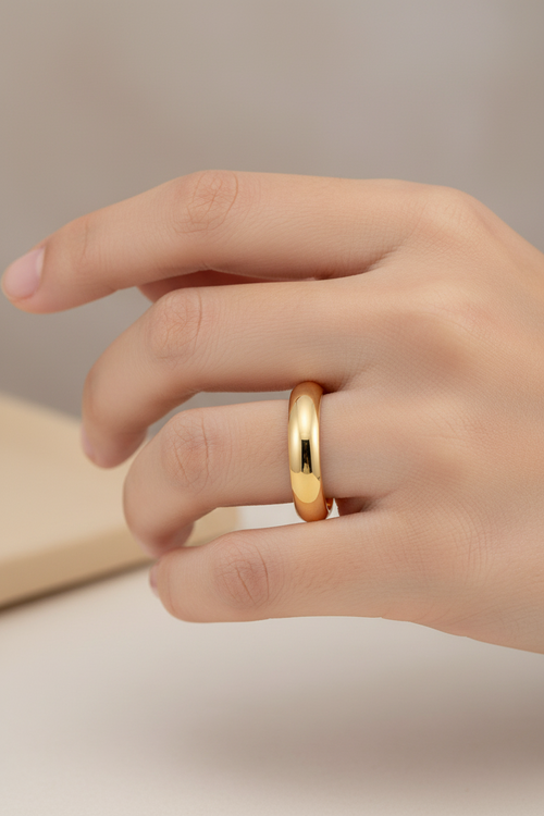 3mm Gold Tungsten Carbide Wedding Band