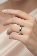Nicollo Tungsten Beveled Ring 4mm