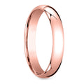 4mm Rose Gold Tungsten Ring in polished rose gold tungsten carbide finish
