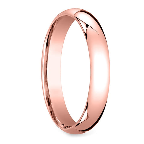 4mm Rose Gold Tungsten Ring in polished rose gold tungsten carbide finish