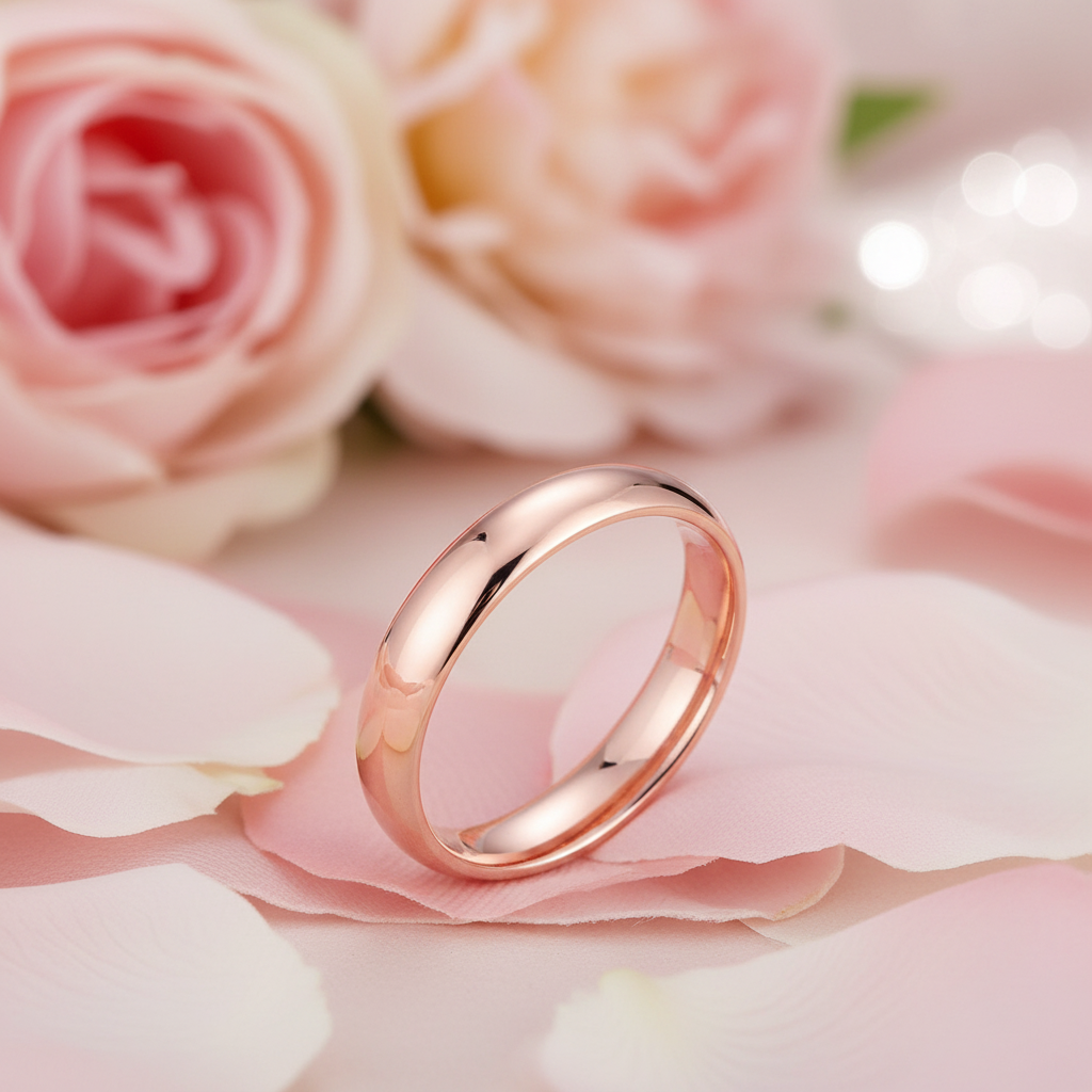 4mm Rose Gold Tungsten Ring