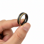 Black and Gold Satin Finish Tungsten Ring 6mm