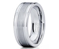 7mm brushed center tungsten ring