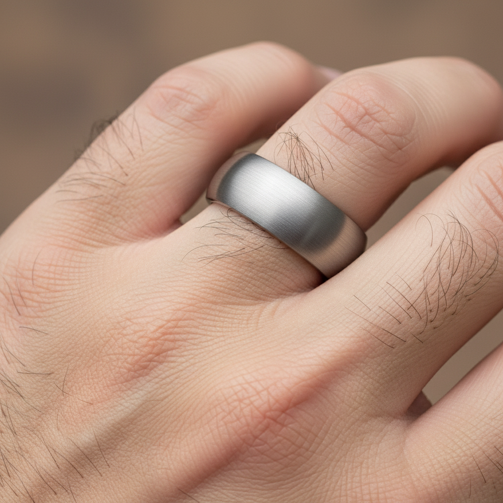 8mm Brushed Tungsten Carbide Ring