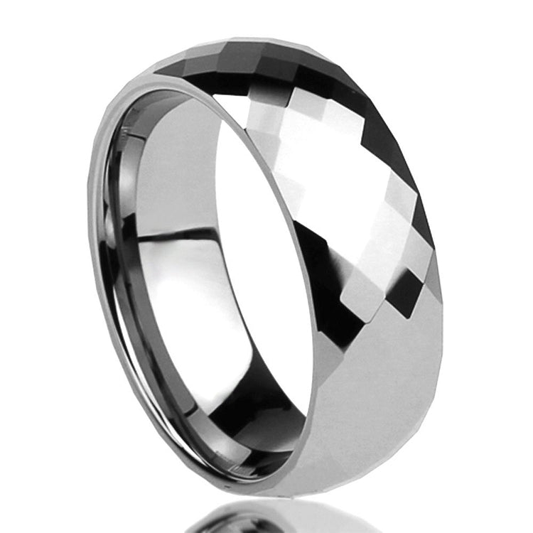 Mercury Faceted Tungsten Ring 8mm
