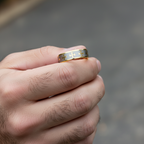 Angel Gold Tungsten Ring with Crosses 8mm