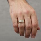 Angel Gold Tungsten Ring with Crosses 8mm