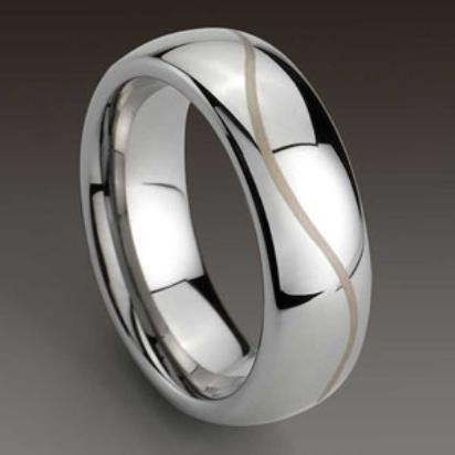 Phoenix 8mm Tungsten Ring with Gold Line