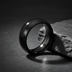 Black Classic Domed 8mm Classic Tungsten Ring