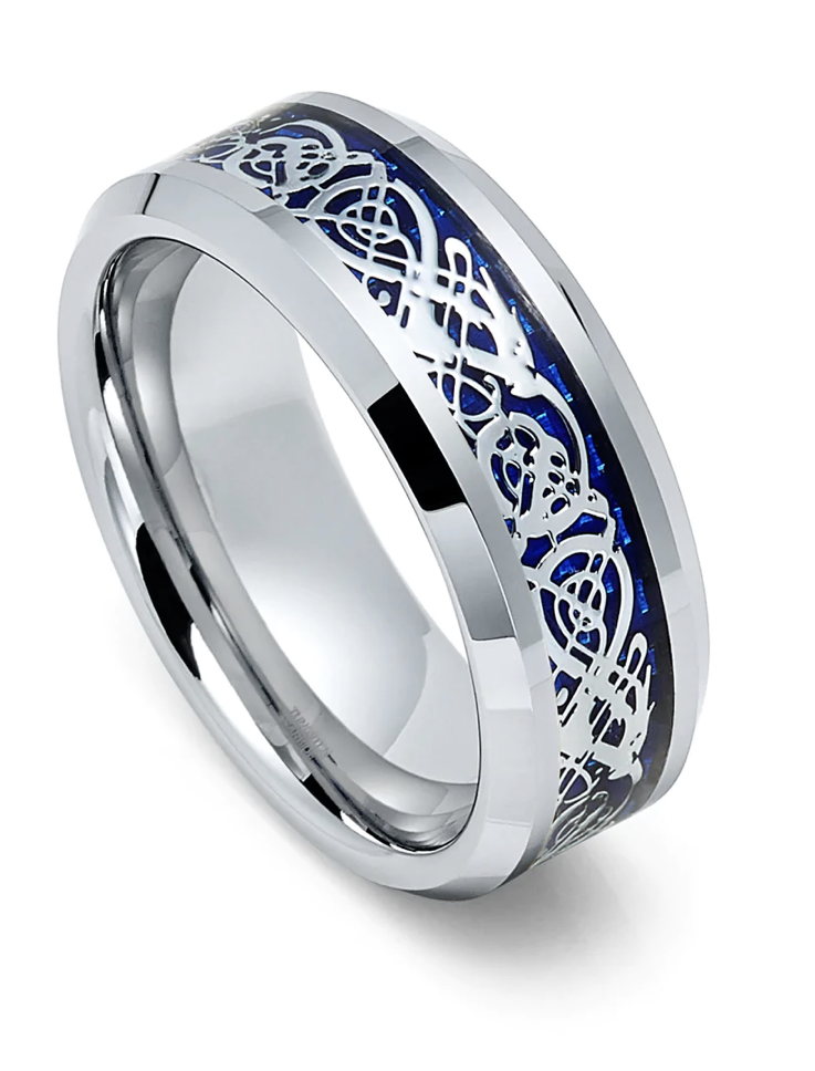 blue dragon tungsten ring