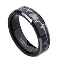 EKG Black Beveled Tungsten ring 8mm