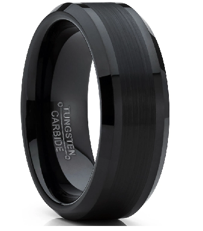 Cowboy Black Tungsten Carbide Ring 8mm