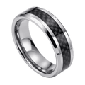 Acacia Black Tungsten Carbon Fiber Ring 8mm