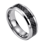 Acacia Black Tungsten Carbon Fiber Ring 8mm