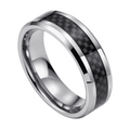 Acacia Black Tungsten Carbon Fiber Ring 5mm