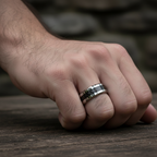 Acacia Black Tungsten Carbon Fiber Ring 5mm