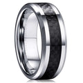 Acacia Black Tungsten Carbon Fiber Ring 8mm