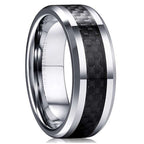 Acacia Black Tungsten Carbon Fiber Ring 8mm