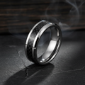 Acacia Men's Black Carbon Fiber Tungsten Wedding Band 8mm, view 4