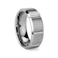 Beveled Tungsten Ring with Brushed Finish 7mm