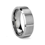 Beveled Tungsten Ring with Brushed Finish 7mm