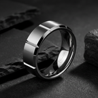 Tungsten Wedding Band Bellus Beveled Tungsten Ring 7mm