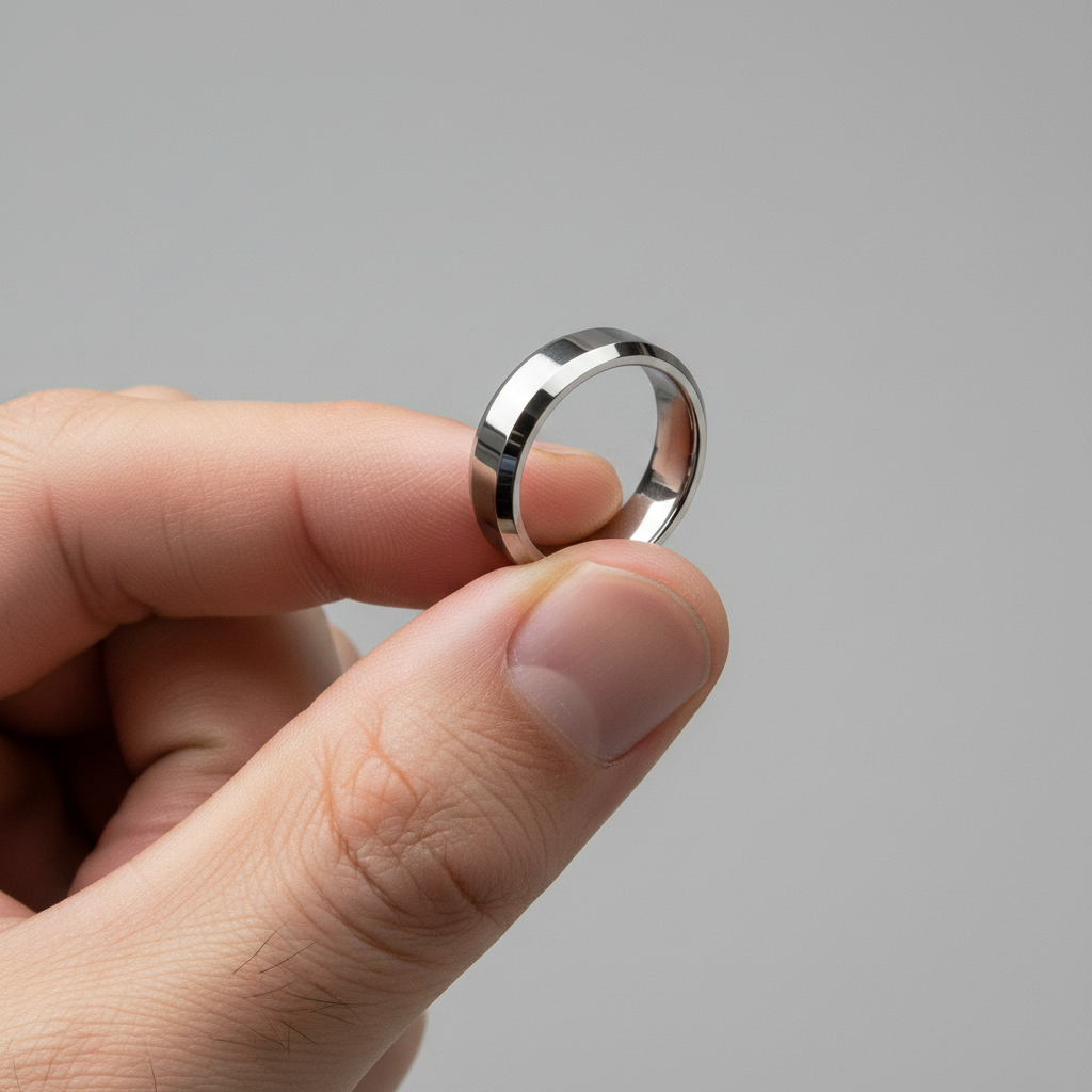 Nicollo Beveled Tungsten Ring 8mm