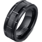 Black Brick Tungsten Ring