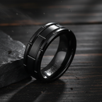 Black Brick Tungsten Ring 8mm