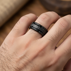 Black Brick Tungsten Ring 8mm