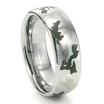 Camo Tungsten Domed Ring 8mm