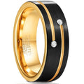 rose gold and black ring with diamonds 8mm