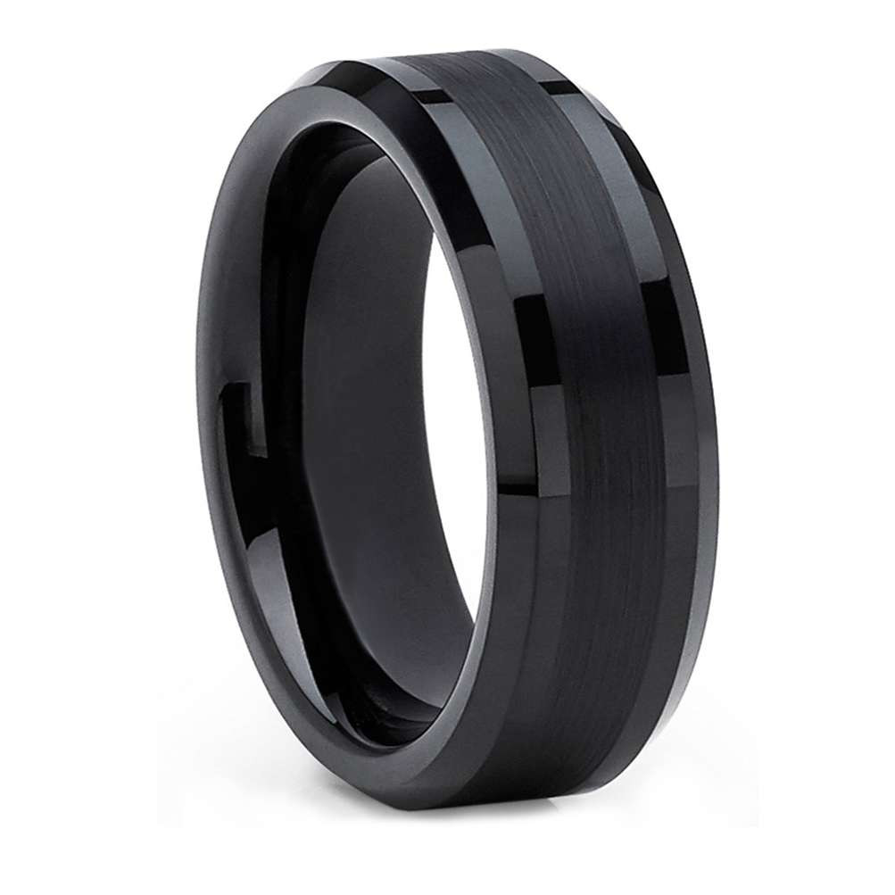 Cowboy Black Tungsten Carbide Ring 8mm