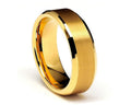 Gold Beveled Tungsten Ring 8mm