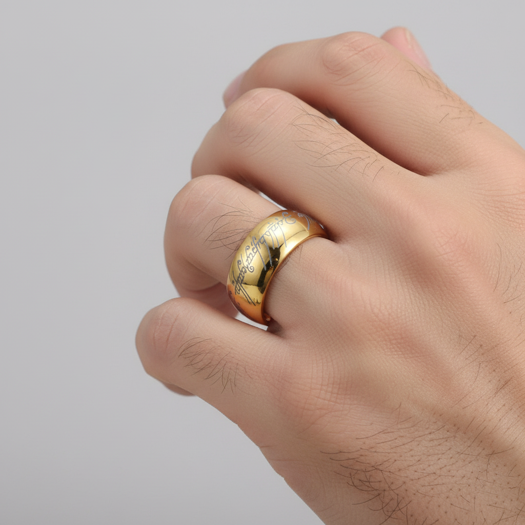 Gold Lord of the Rings Tungsten Ring 8mm