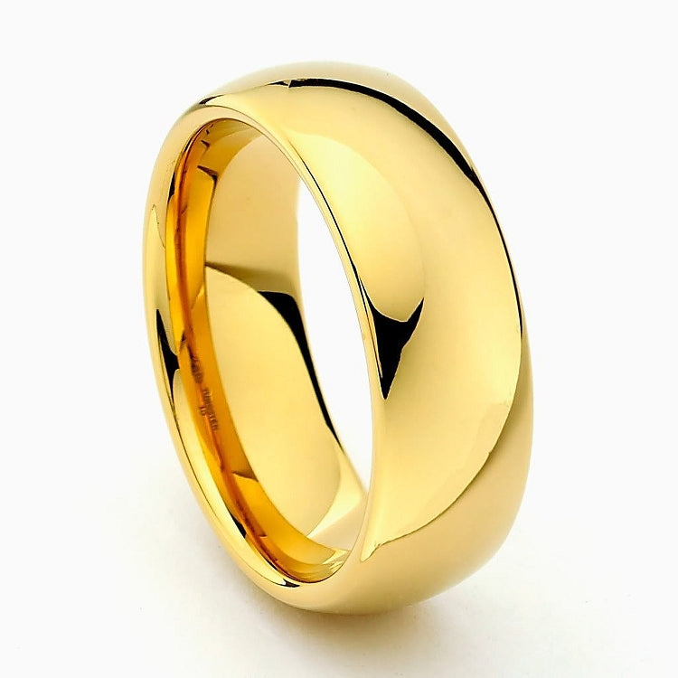 Gold Classic Tungsten Carbide Ring 8mm