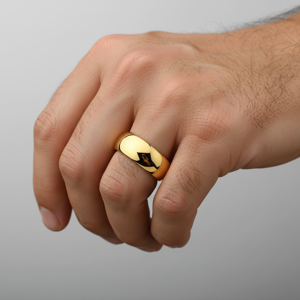Gold Classic Tungsten Carbide Ring 8mm
