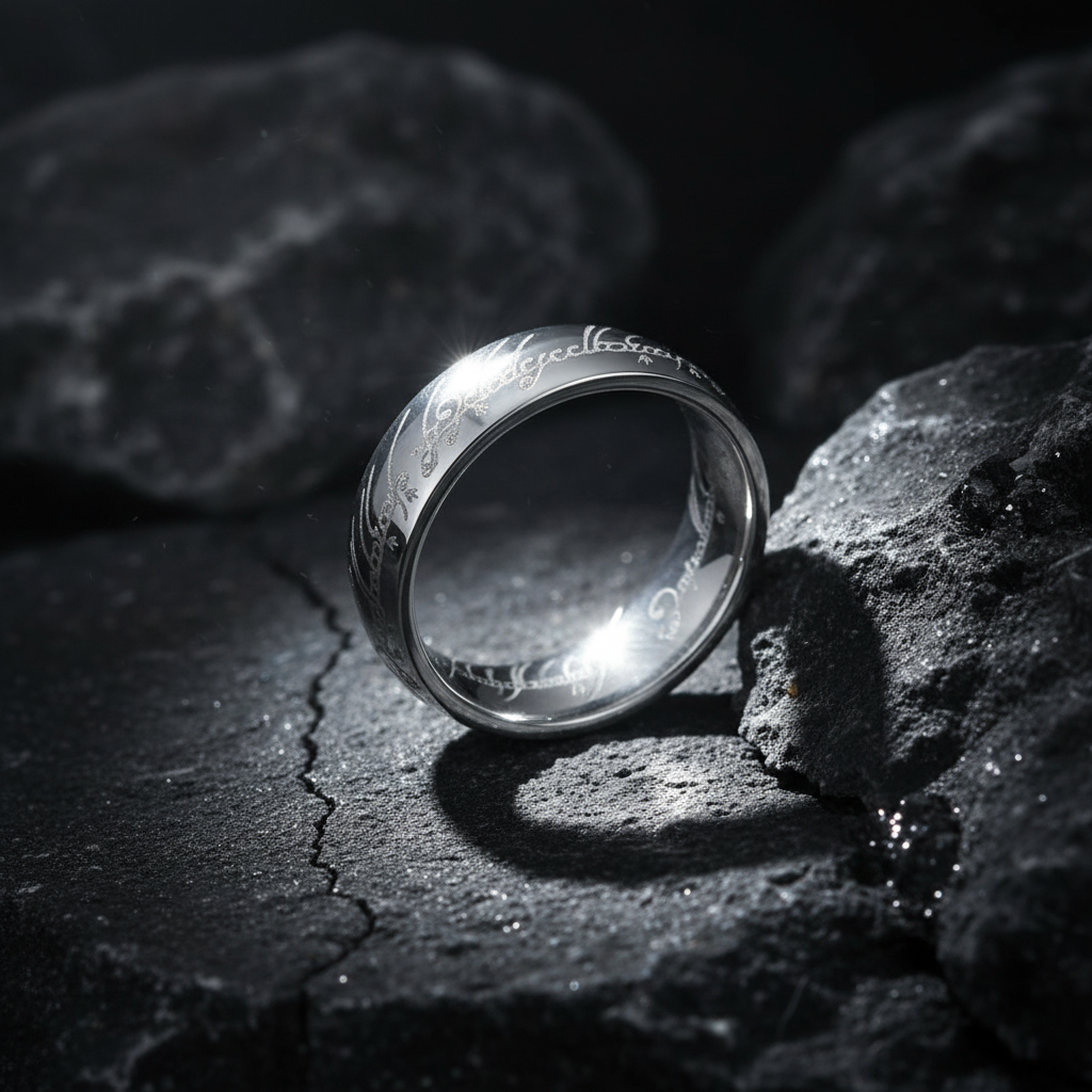 Lord of the Rings Silver Tungsten 6mm