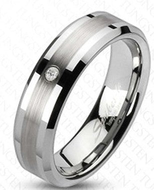 Tungsten Ring with Stone