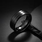 Marvo Black Tungsten Carbide Ring 8mm
