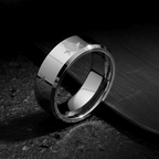 Masonic 8mm Tungsten Carbide Beveled Ring
