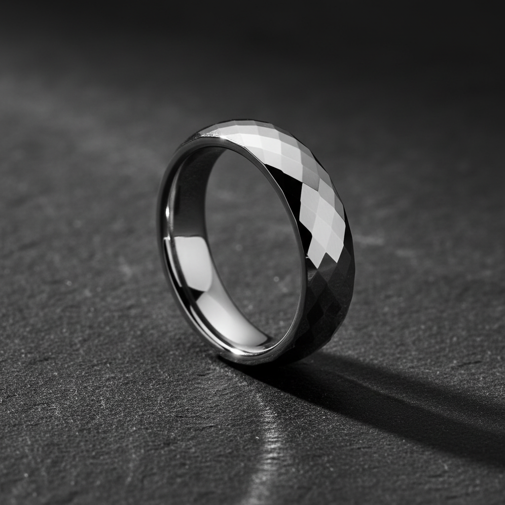 Mercury Faceted Tungsten Ring 6mm